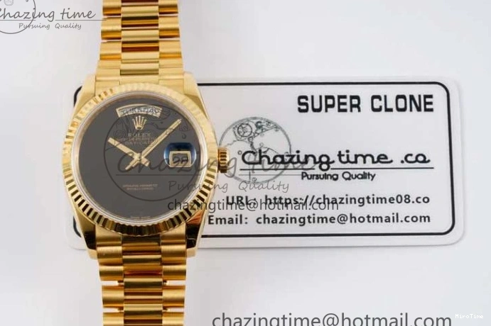 MiroTime 0321 NewStyle Day Date 36 YG RAF Best Edition Black No Marker on YG Bracelet A 2019